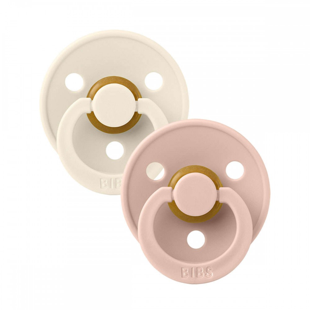 Bibs Πιπίλες Καουτσούκ No2 για  6-18 μηνών Colour IVORY/BLUSH  2τμχ