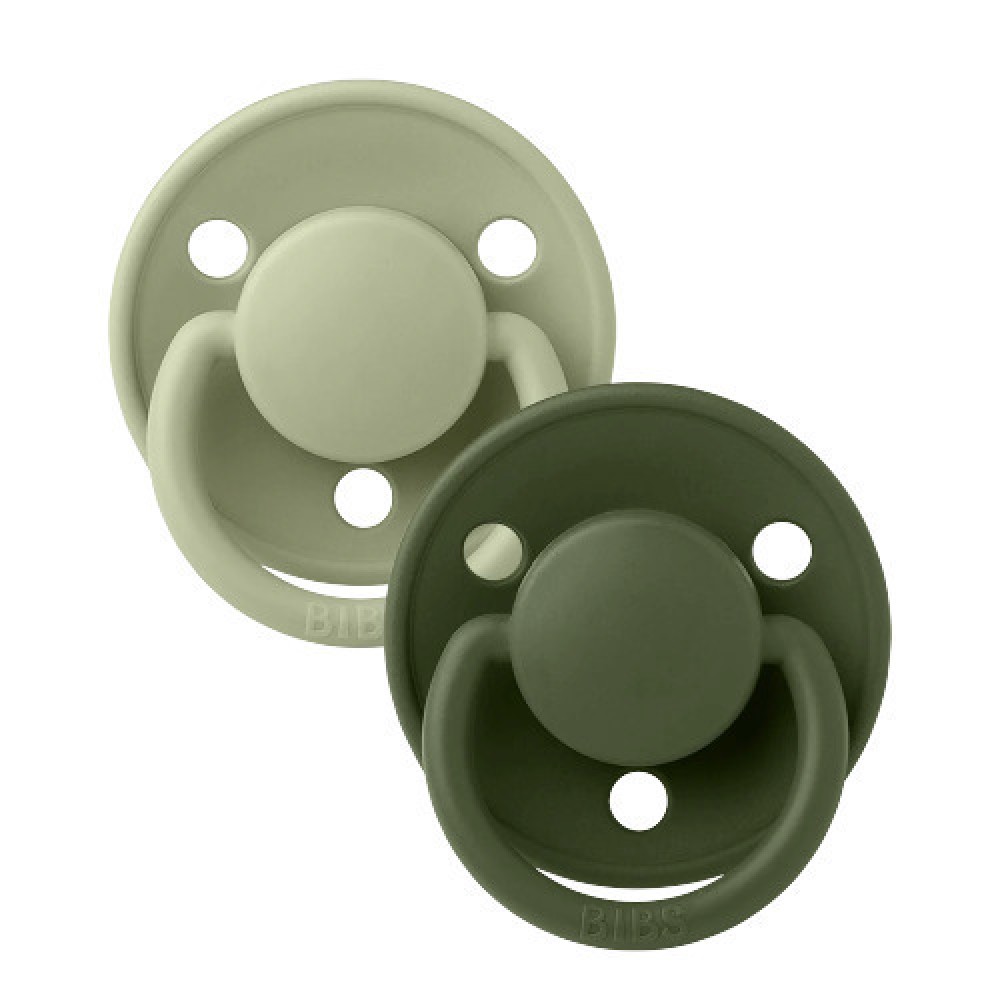 Bibs Πιπίλες De Lux Σιλικονούχες Sage-Hunter Green One Size 2 τμχ 0-36m