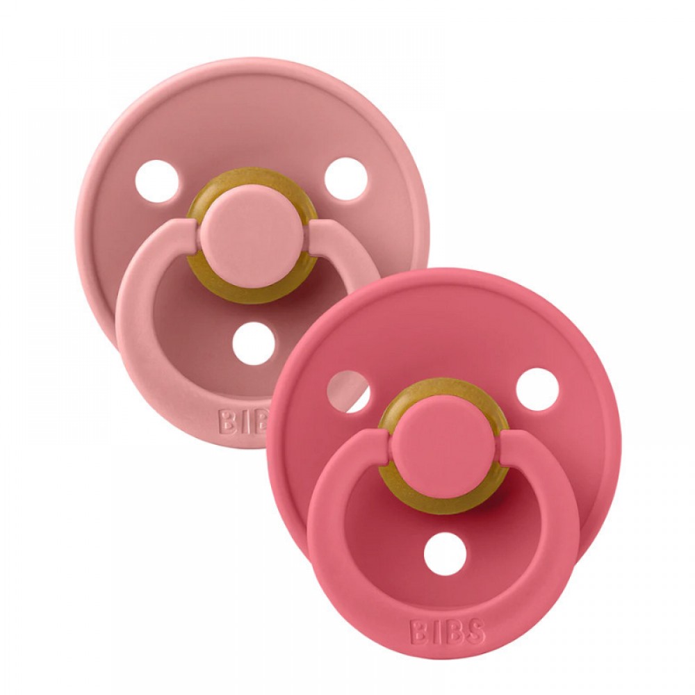 Bibs Πιπίλες Καουτσούκ No1 για  0-6 μηνών Colour Dusty Pink-Coral  2τμχ