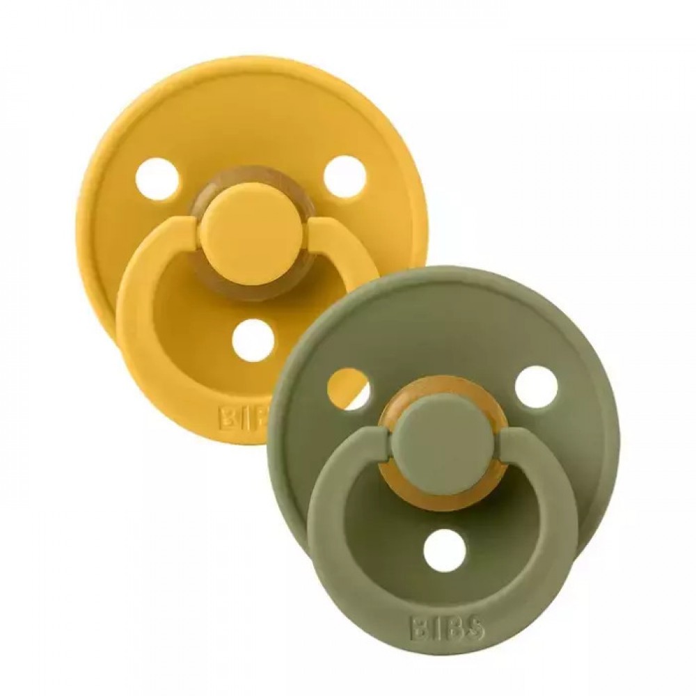 Bibs Πιπίλες Καουτσούκ No2 για  6-18 μηνών Colour Honey Bee/Olive  2τμχ