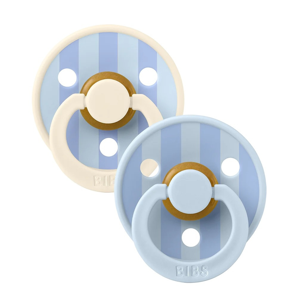 Bibs Πιπίλες Καουτσούκ No2 για  6-18 μηνών Studio Colour Baby Blue Dusty Blue Mix 2τμχ