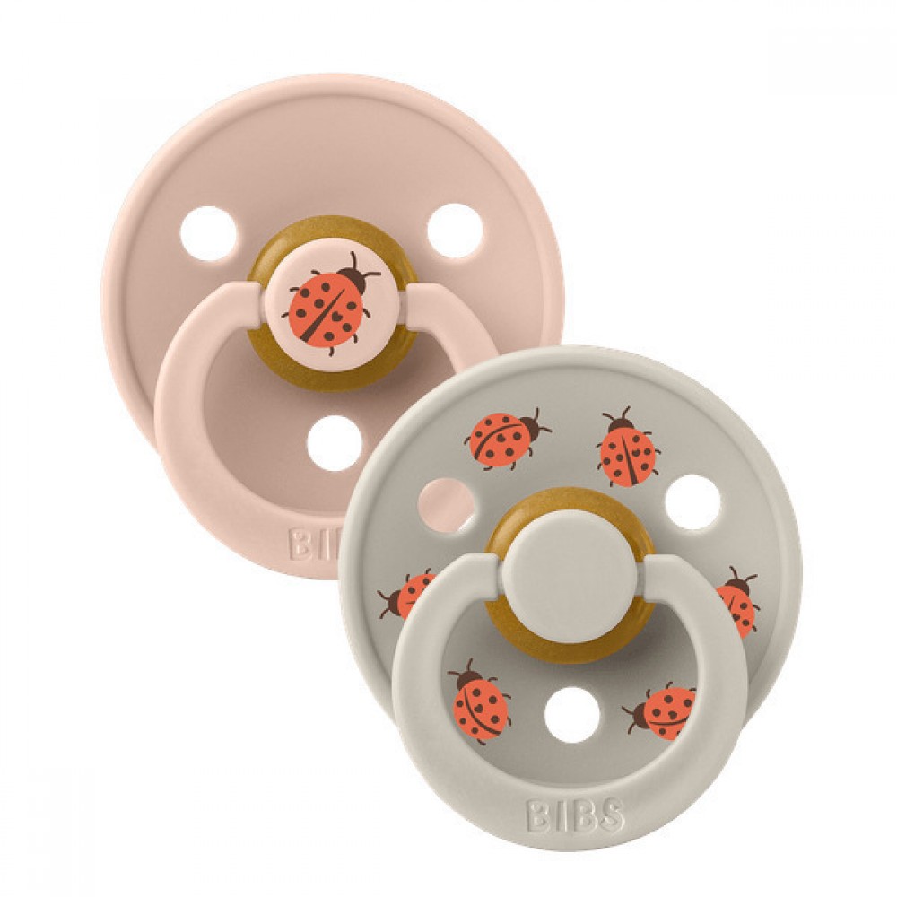 Bibs Πιπίλες Καουτσούκ No3 για  18-36 μηνών STUDIO COLLECTION Colour LADYBUG/BLUSH  2τμχ