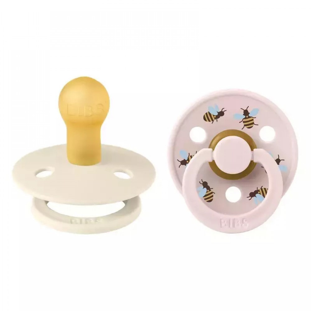 Bibs Πιπίλες Καουτσούκ No1 για  0-6 μηνών STUDIO COLLECTION  BUMBLEBEE/IVORY MIX 2τμχ