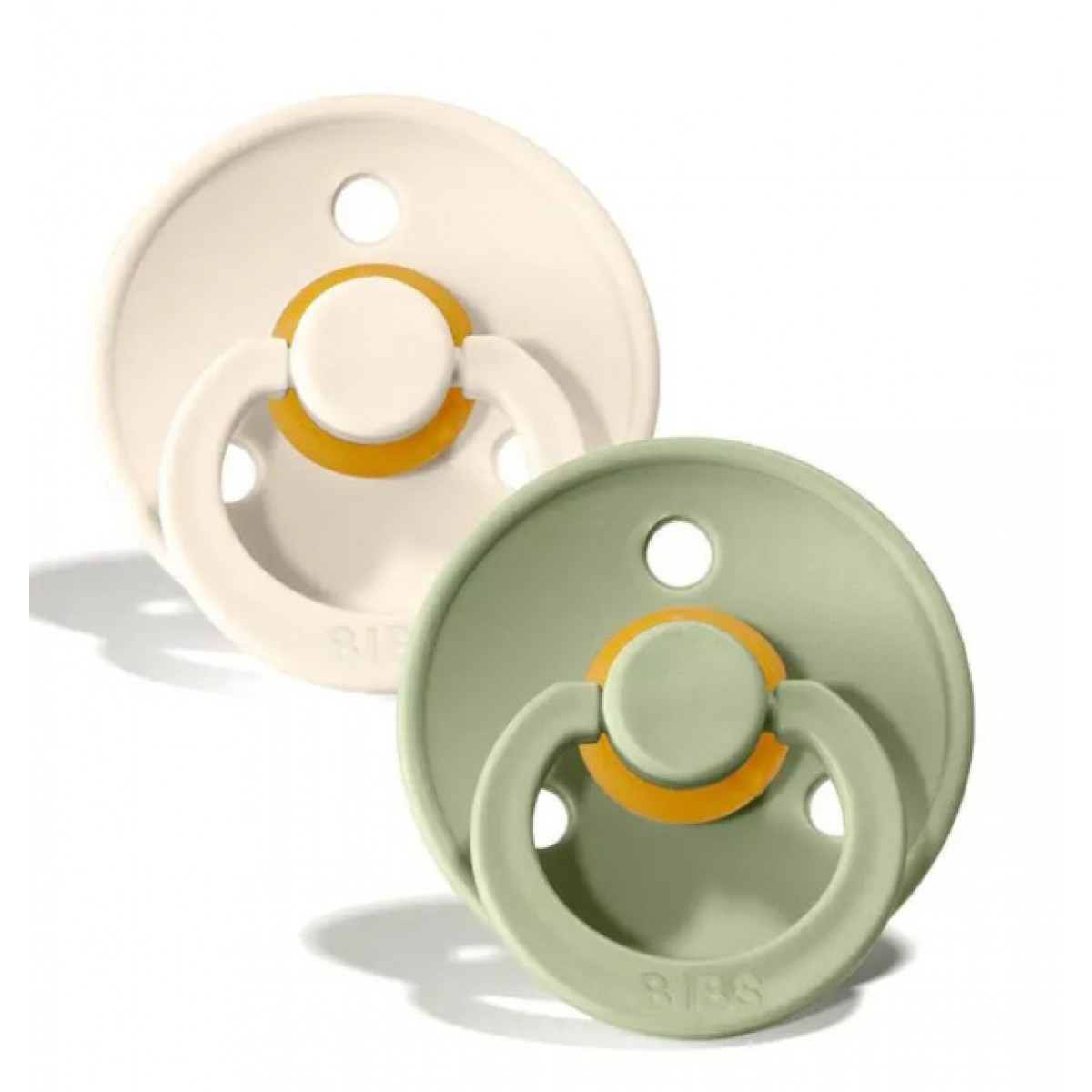 Bibs Πιπίλες Καουτσούκ No2 για  6-18 μηνών Colour Ivory/Sage  2τμχ