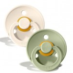 Bibs Πιπίλες Καουτσούκ No2 για  6-18 μηνών Colour Ivory/Sage  2τμχ