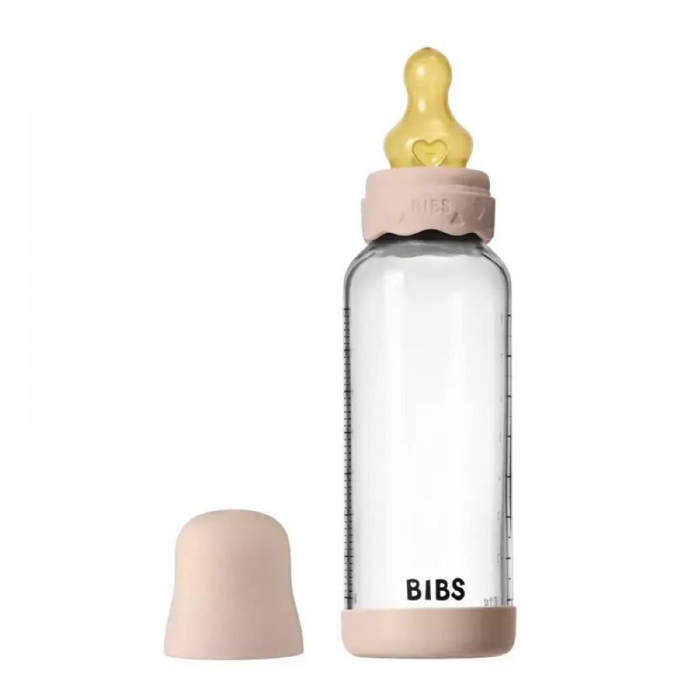 Bibs Μπιμπερό Γυάλινο Boheme Blush 240ml Με Latex Θηλή 2M+ Μεσαίας Ροής