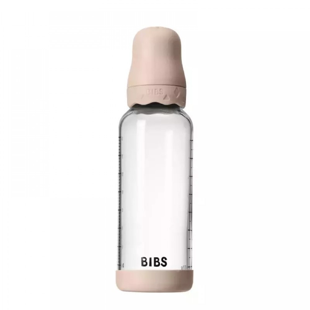 Bibs Μπιμπερό Γυάλινο Boheme Blush 240ml Με Latex Θηλή 2M+ Μεσαίας Ροής