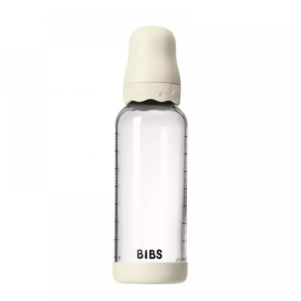 Bibs Μπιμπερό Γυάλινο Boheme Ivory  240ml Με Latex Θηλή 2M+ Μεσαίας Ροής  
