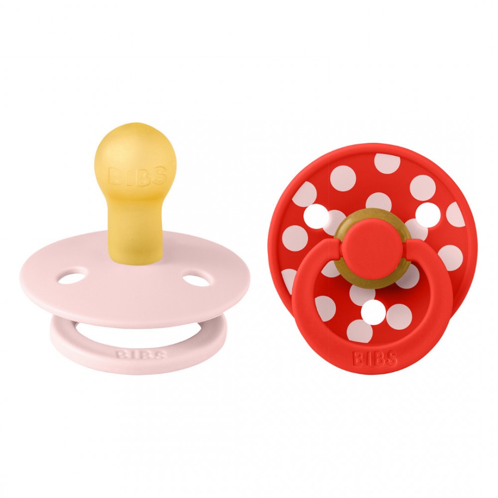 Bibs Πιπίλες Καουτσούκ No2 για  6-18 μηνών Studio COLLECTION POLKA DOT CANDY APPLE/BLOSSOM  2τμχ