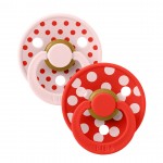 Bibs Πιπίλες Καουτσούκ No2 για  6-18 μηνών Studio COLLECTION POLKA DOT CANDY APPLE/BLOSSOM  2τμχ