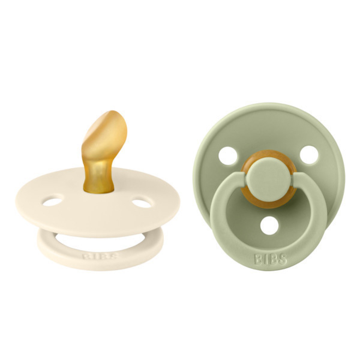 Bibs Πιπίλα Καουτσούκ ανατομική Σετ 2τμχ Colour Ivory/Sage 0-6m