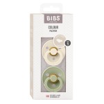 Bibs Πιπίλα Καουτσούκ ανατομική Σετ 2τμχ Colour Ivory/Sage 0-6m