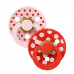 Bibs Πιπίλες Καουτσούκ No3 για  18-36 μηνών STUDIO COLLECTION Colour POLKA DOT- BLOSSOM / CANDY APPLE   2τμχ