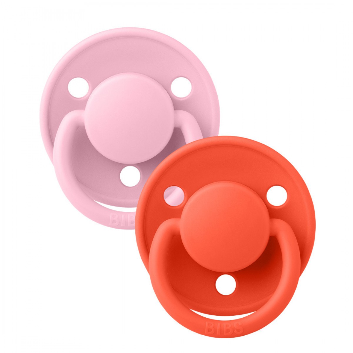 Bibs Πιπίλες De Lux Σιλικονούχες De LuxBABY PINK/TANGO  One Size 2 τμχ 0-36m