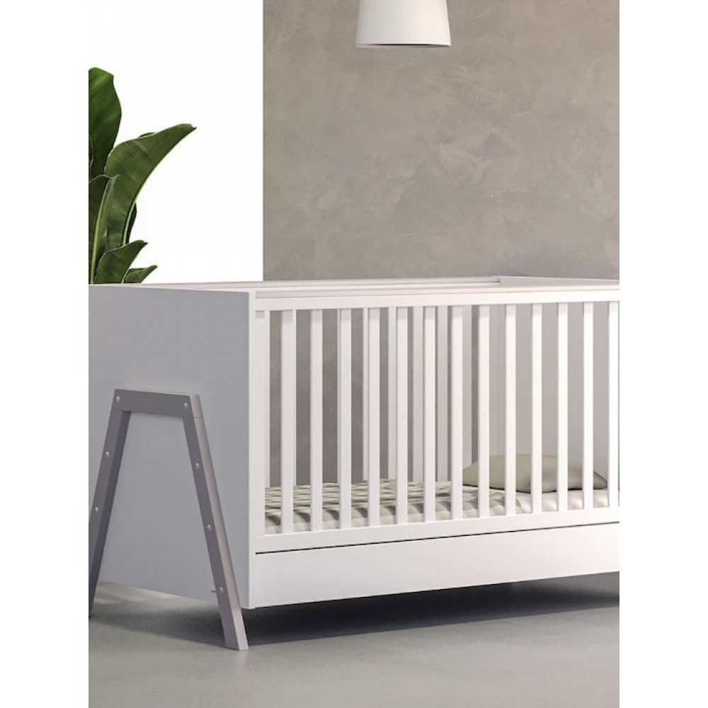Casababy Oslo Grey Βρεφικό Κρεβάτι Μετατρεπόμενο Σε Προεφηβικό