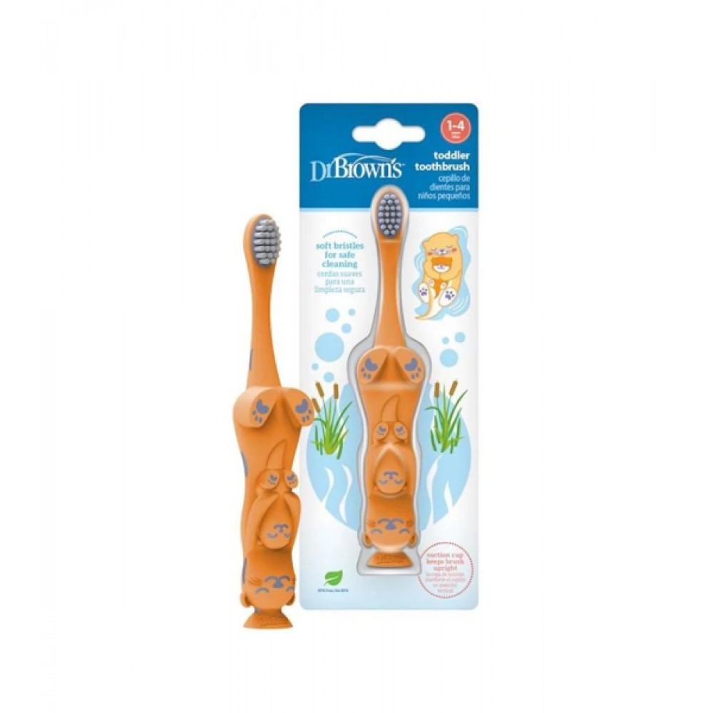 Dr. Brown's Βρεφική Οδοντόβουρτσα Για 1-4 Ετών Πορτοκαλί Βίδρα
