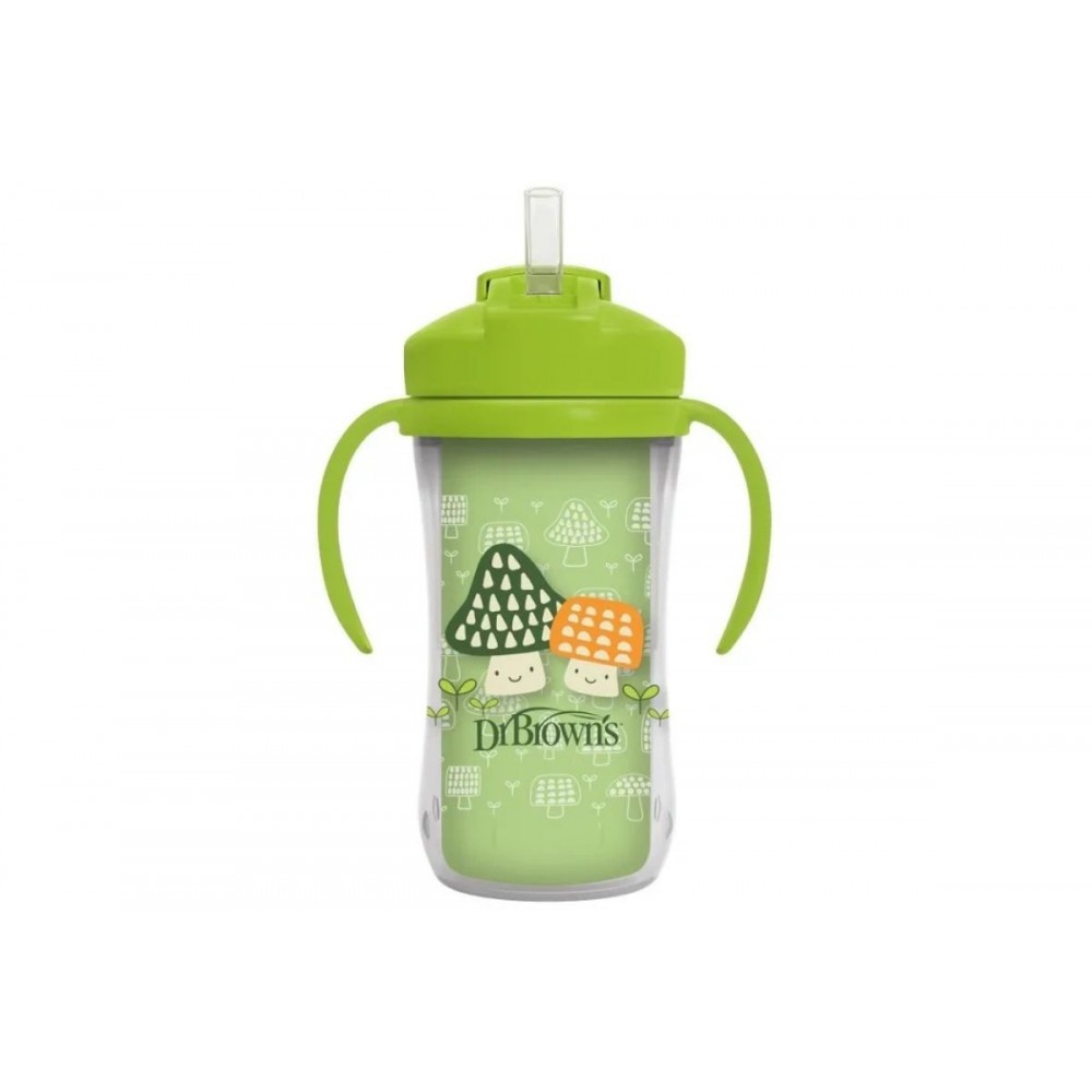 Dr. Brown’s Κύπελλο Θερμός με Καλαμάκι 300 ml. Μπλε 12Μ+ Green