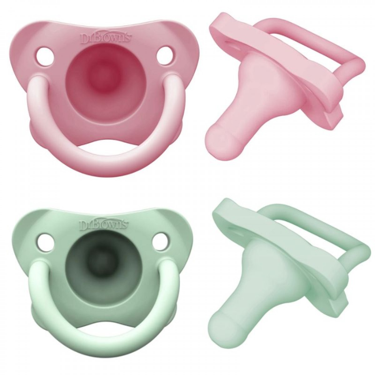 Dr. Brown's HappyPaci Σετ 100% Σιλικονούχες Πιπίλες 2 τμχ Για 0-6 Μηνών Pink / Mint Dr. Brown's HappyPaci Σετ 100% Σιλικονούχες Πιπίλες 2 τμχ Για 0-6 Μηνών Pink / Mint