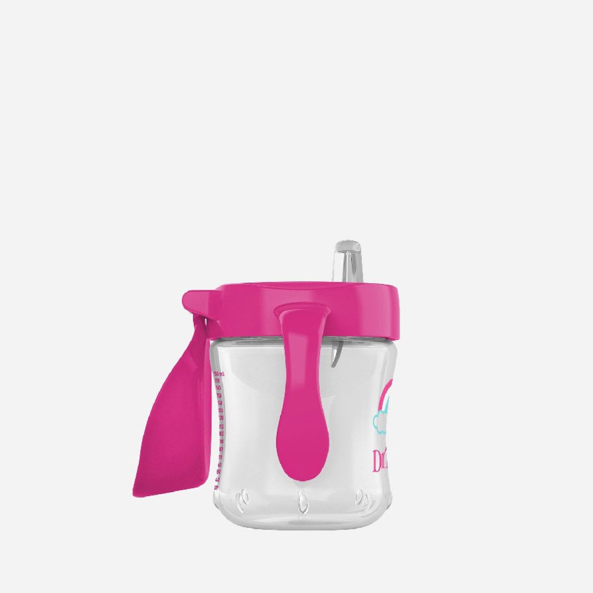 Dr Browns Κύπελλο Με Μαλακό Στόμιο Με Καπάκι & Λαβές 6m+ Ροζ  Ουράνιο Τόξο 180ml