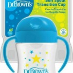 Dr Browns Κύπελλο Με Μαλακό Στόμιο Με Καπάκι & Λαβές 6m+ Μπλε Αστεράκια 180ml