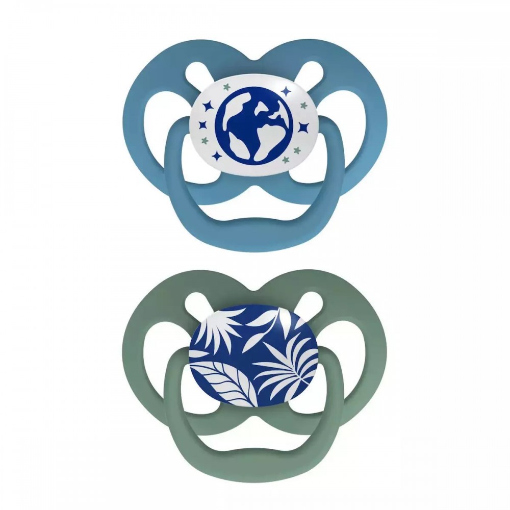 Dr. Brown’s Advantage Πιπίλα Σιλικόνης Μπλε-Μέντα  Νυκτός  6-18m 2 τεμάχια