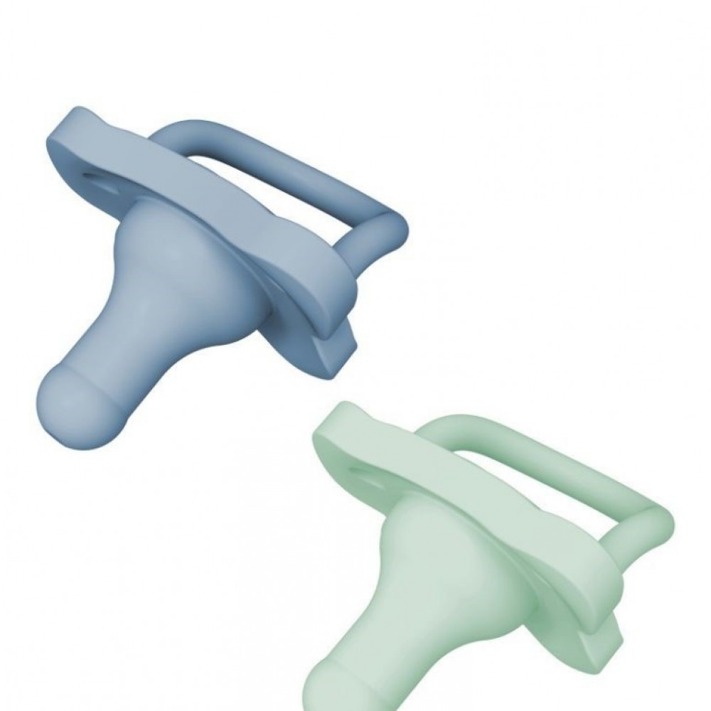 Dr. Brown's HappyPaci Σετ 100% Σιλικονούχες Πιπίλες 2 τμχ Για 0-6 Μηνών Blue / Mint