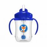 Κύπελλο 270ml με εύπλαστο καλαμάκι DR BROWN’S Baby’s First Straw Cup, Μπλε Αλεπού