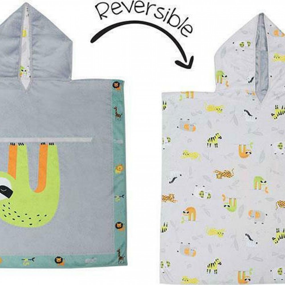 Πόντσο Διπλής Όψης UPF50+ – FlapJackKids SLOTH/ZOO