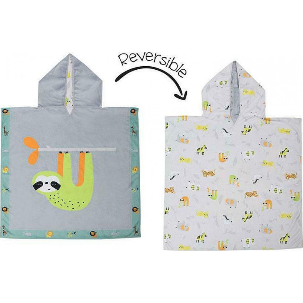 Πόντσο Διπλής Όψης UPF50+ – FlapJackKids SLOTH/ZOO