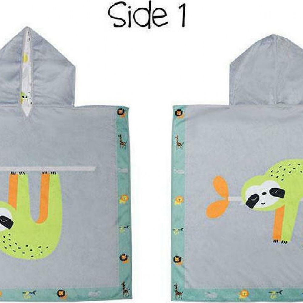 Πόντσο Διπλής Όψης UPF50+ – FlapJackKids SLOTH/ZOO
