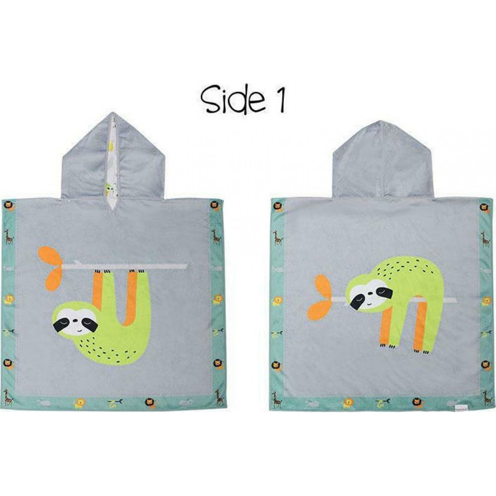 Πόντσο Διπλής Όψης UPF50+ – FlapJackKids SLOTH/ZOO