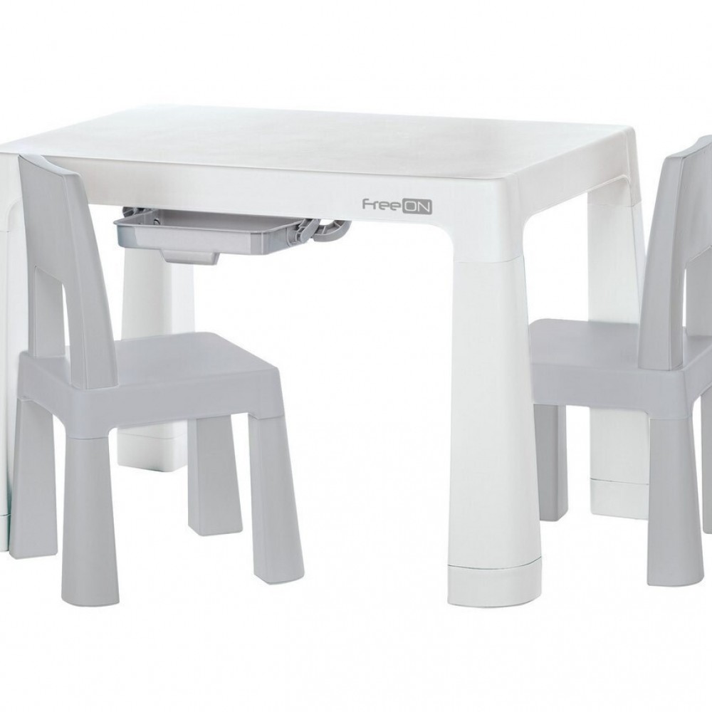 Παιδικό Σετ Τραπεζάκι Με 2 Καρέκλες FreeOn Neo White/Grey