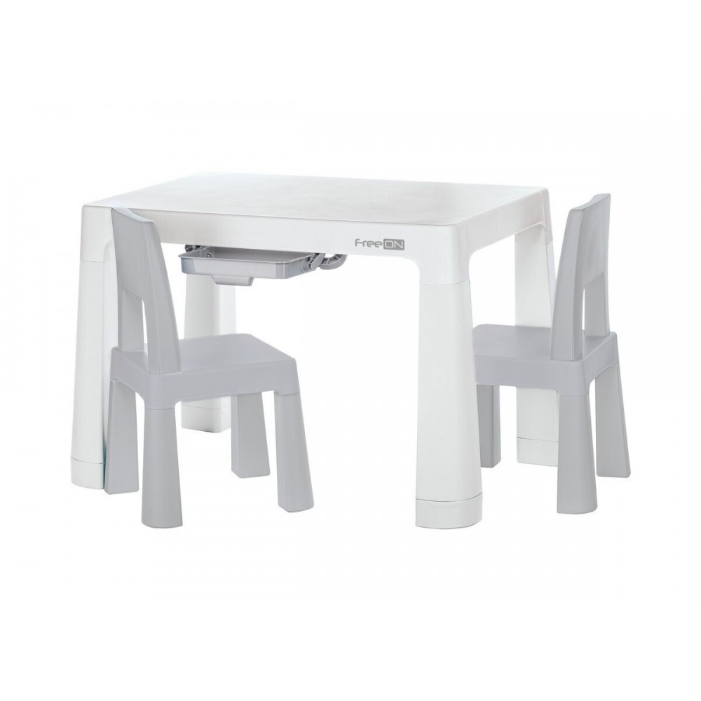 Παιδικό Σετ Τραπεζάκι Με 2 Καρέκλες FreeOn Neo White/Grey