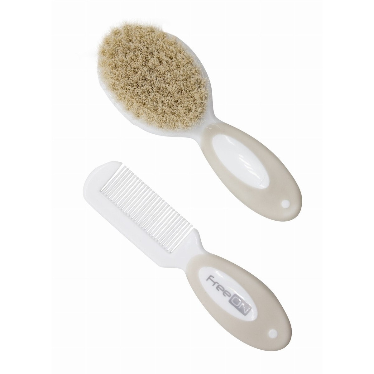 Σετ Βούρτσα - Χτένα με Φυσική Τρίχα FreeOn Beige