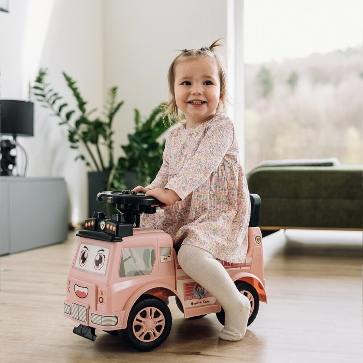Ποδοκίνητο Ασθενοφόρο Ride On Pink Free2Play