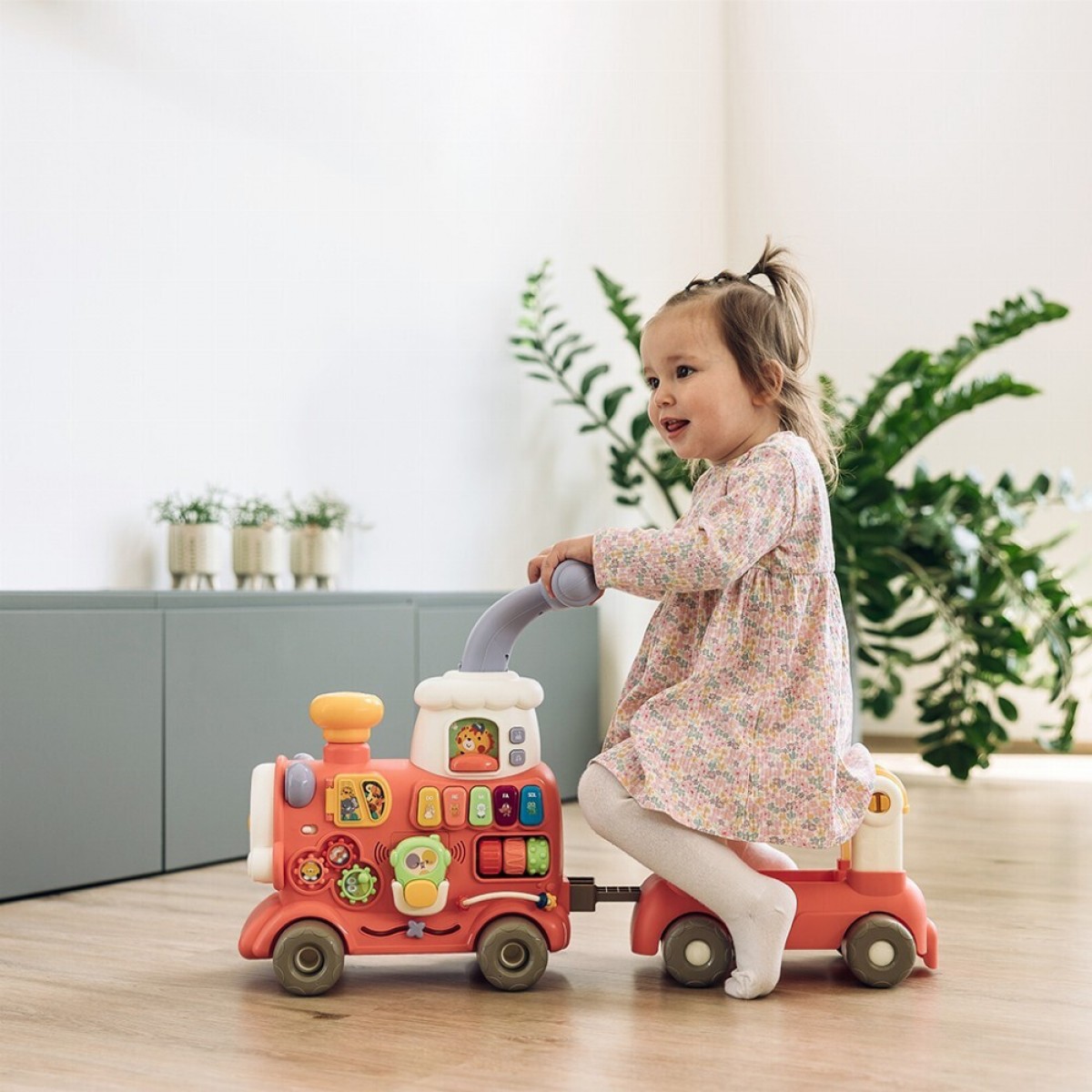 Ποδοκίνητο Μαγικό Τρένο 5 Σε 1 Ride On Pink Free2Play