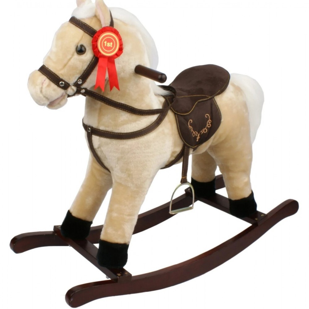 Λούτρινο Κουνιστό Αλογάκι με Ήχους  μπεζ 