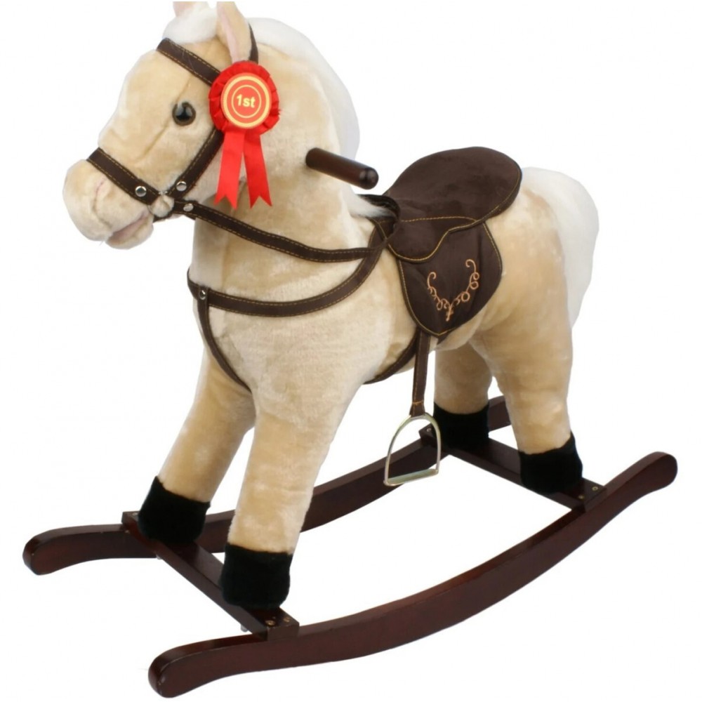 Λούτρινο Κουνιστό Αλογάκι με Ήχους  μπεζ 