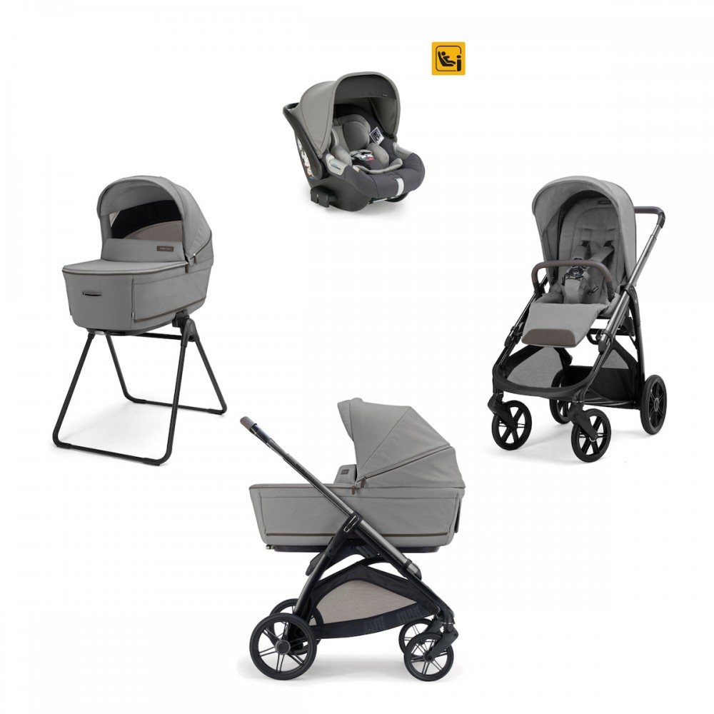 Inglesina Aptica Σύστημα Μεταφοράς Quattro Με Κάθισμα Αυτοκινήτου Darwin Crystal Grey / Litio Black