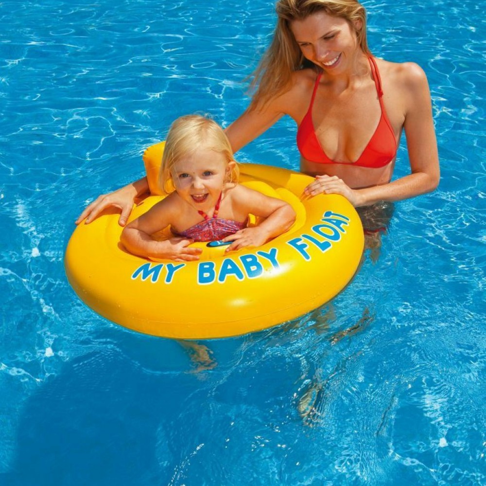 Βρεφικό Σωσίβιο Swimtrainer με Διάμετρο 70εκ. για 6 έως 12 Μηνών Κίτρινο Intex 