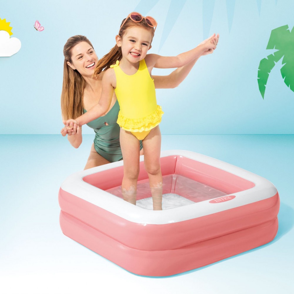 Παιδική Τετράγωνη Πισίνα Play Box Pool 85x85x23εκ Intex Pink