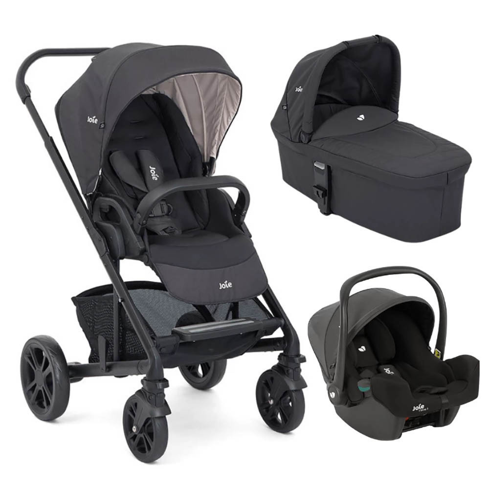 Joie Πολυκαρότσι 3 σε 1 Trio Set  Chrome με Πορτ μπεμπέ Ember & Κάθισμα αυτοκινήτου i-Snug 2 Coal