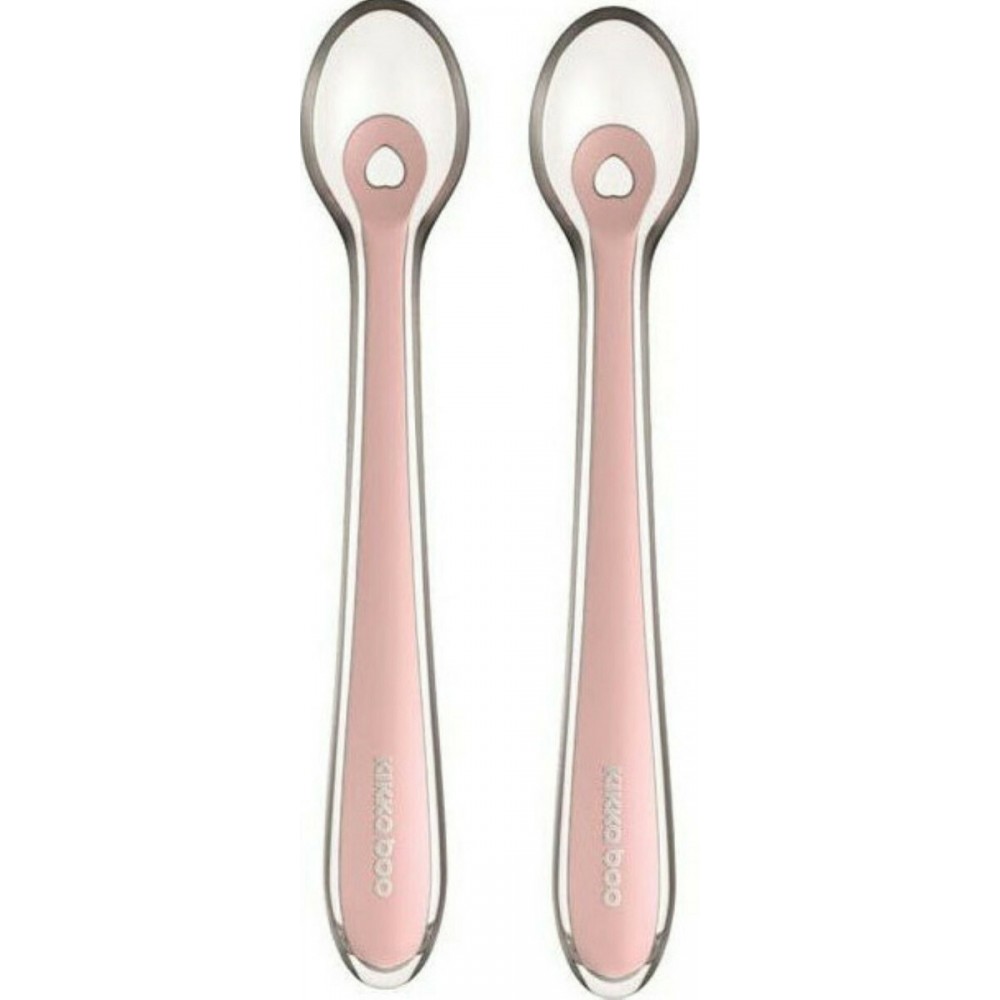 Σετ Κουταλάκια Σιλικόνης 2 Τεμαχίων Flexible   Με Θήκη Pink Kikkaboo