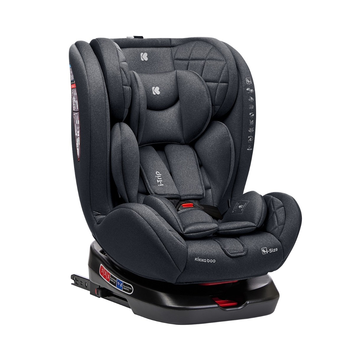 Kikka Boo Κάθισμα Αυτοκινήτου isofix  40 έως 150 cm i-Trip i-Size Grey