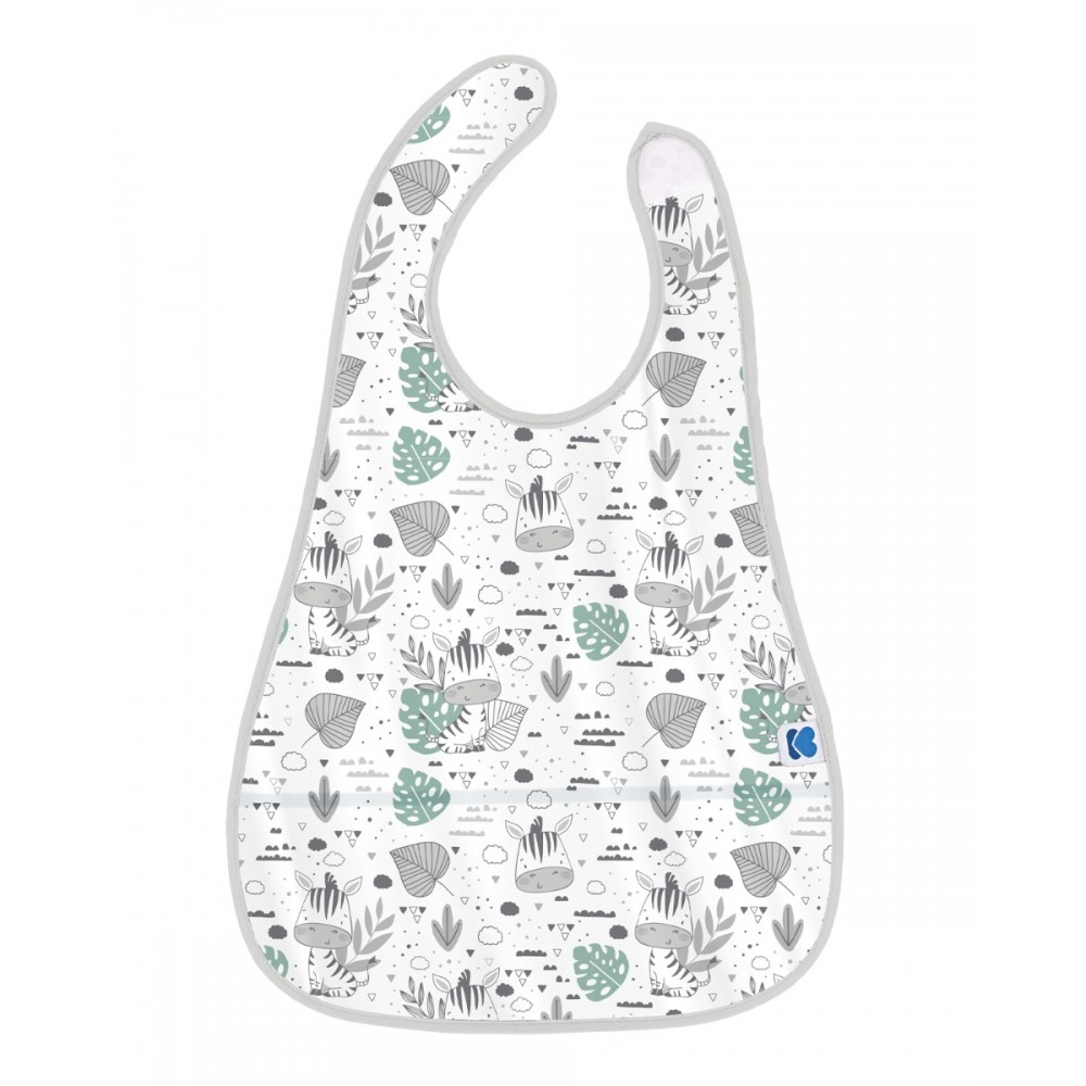 Σαλιάρα EVA με Συλλέκτη Τροφίμων και Velcro Savanna Pattern Grey Kikkaboo