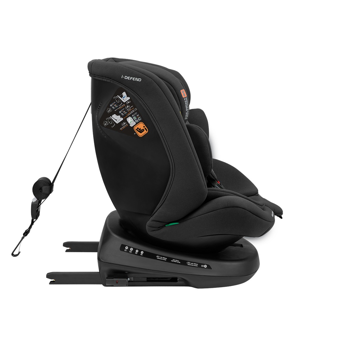 Κάθισμα Αυτοκινήτου i-Defend i-Size Isofix 40-150cm (0-36kg) 360° Kikka boo Black