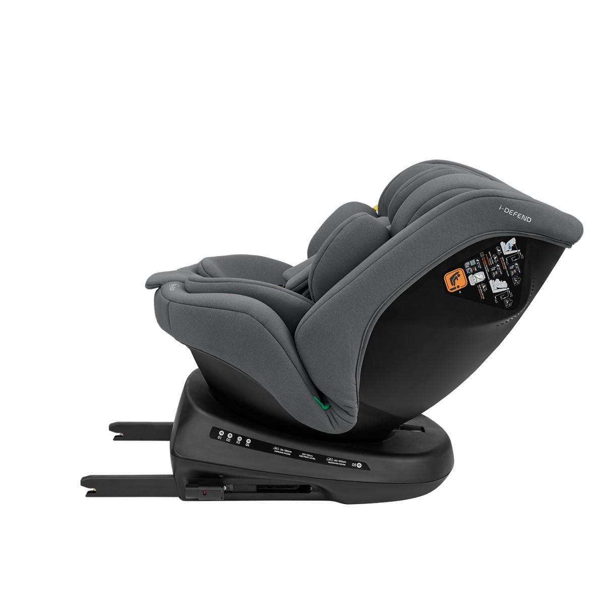 Κάθισμα Αυτοκινήτου i-Defend i-Size Isofix 40-150cm (0-36kg) 360° Kikka boo Grey