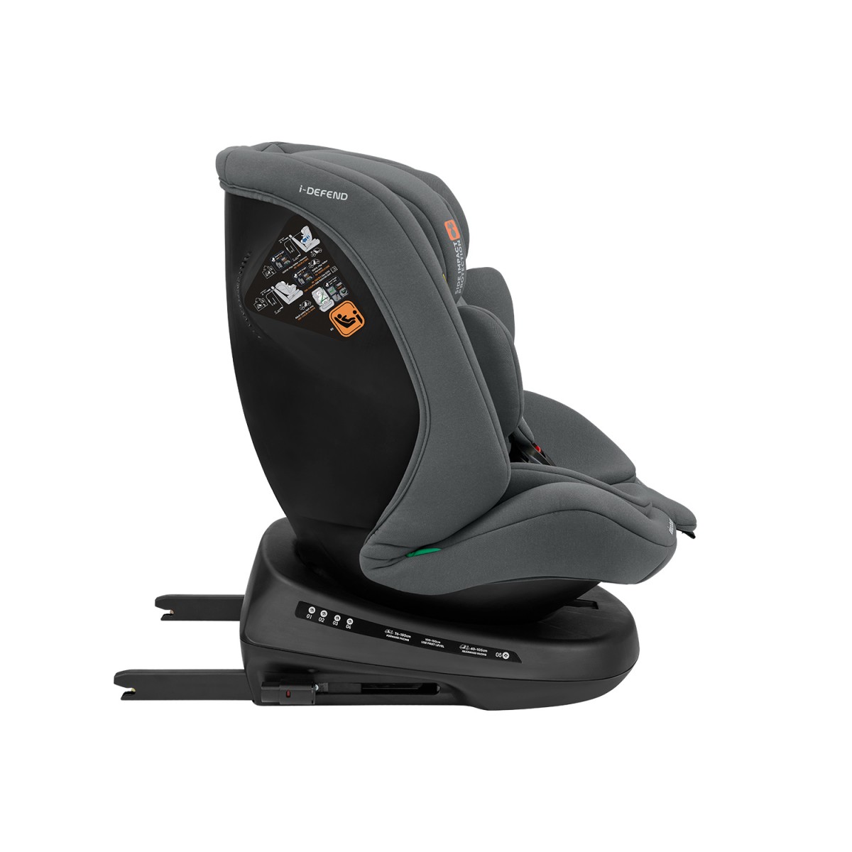 Κάθισμα Αυτοκινήτου i-Defend i-Size Isofix 40-150cm (0-36kg) 360° Kikka boo Grey