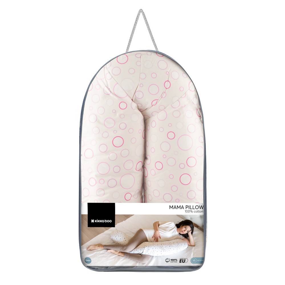 Μαξιλάρι εγκυμοσύνης θηλασμού 150cm Kikka Boo Pink Circles