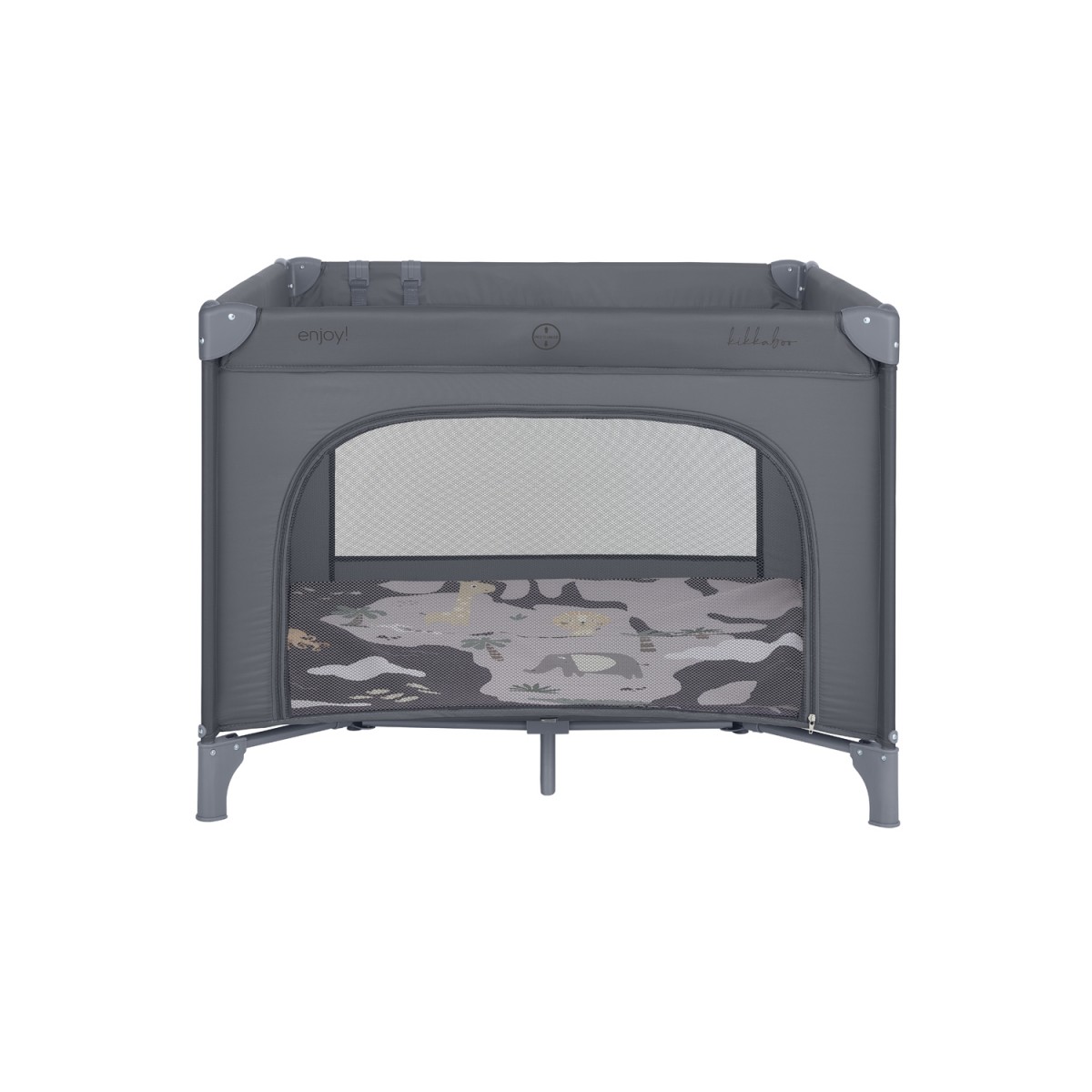 Παρκοκρέβατο Τετράγωνο Enjoy North America Grey 100x100cm Kikka boo